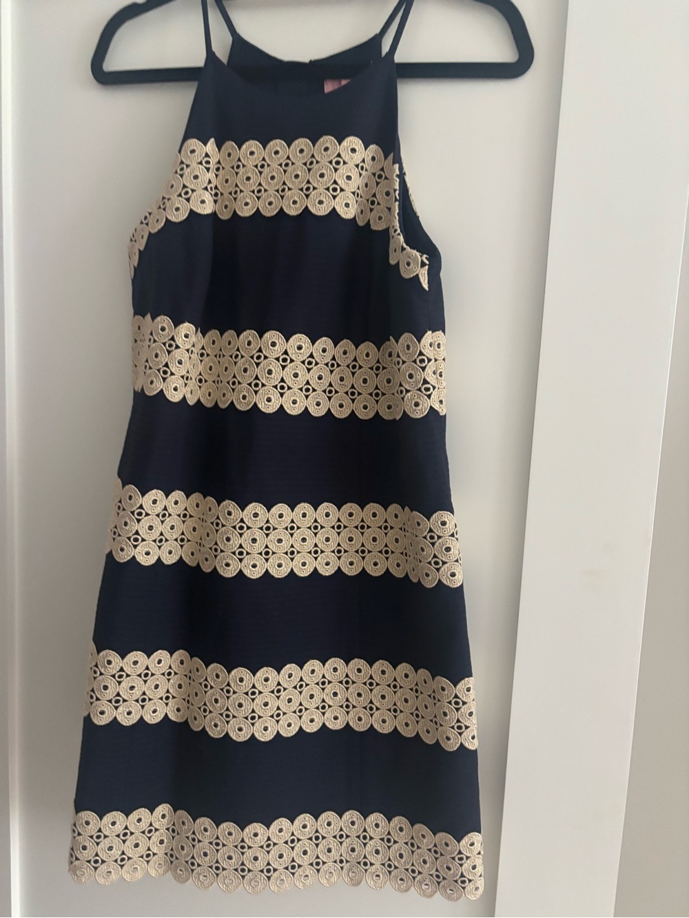 Lilly Pulitzer size 8 Navy and Gold Lace-